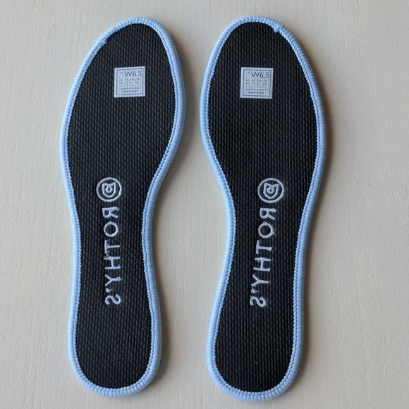 💕 Rothy's Merino Wool Flat in Camel Ribbon Stripe Merino Wool Size 6.5 - Picture 10 of 10